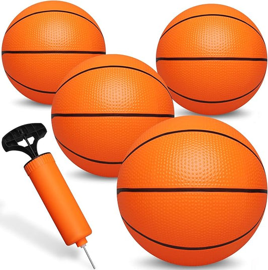 4 PCS 8.5inch Basketball for Kids Adults, Replacement Ball for Swimming Pool, Realistic Bounceand Grip for Indoor and Outdoor Play