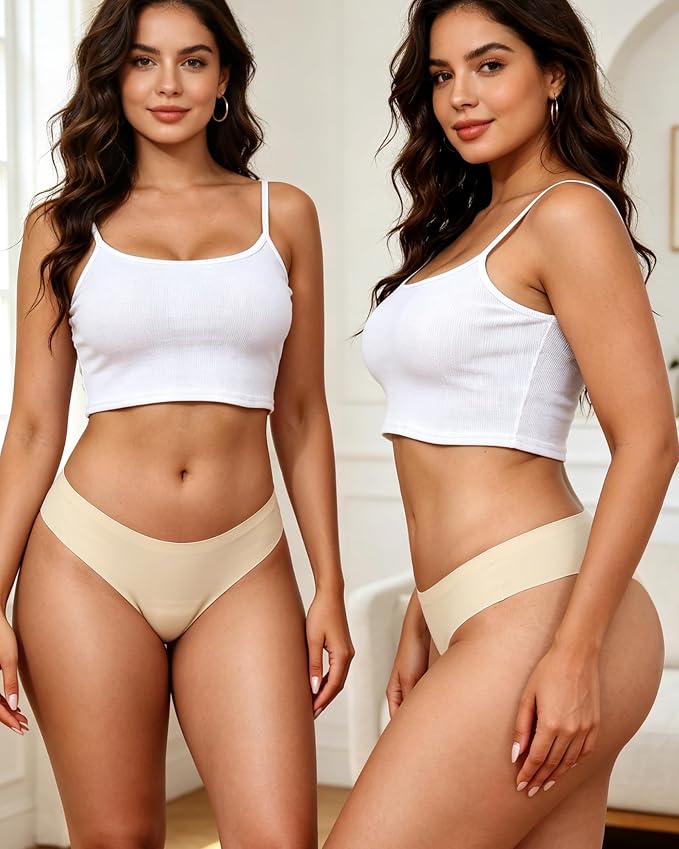 LEVAO Seamless Thongs for Women Invisible Toe Thong No Show Camel Proof Underwear Thong Panty Liners Workout G-Strings