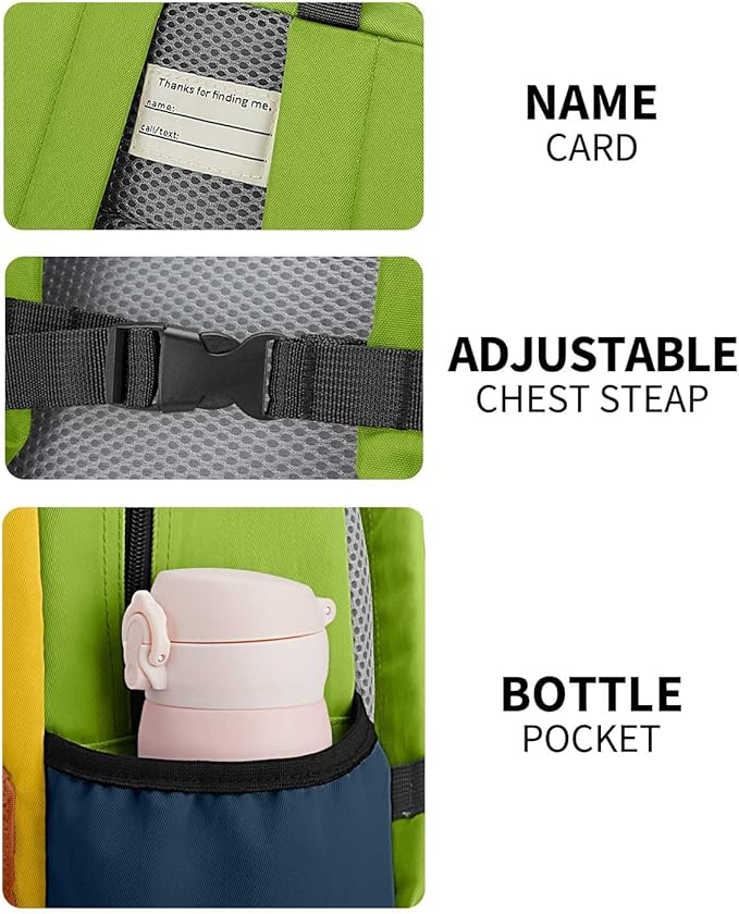 Toddler Backpack for Boys 2-5: Preschool Backpack for Boys Girls - Cute Kids Backpack for Boys 13.5" H Fit Folder