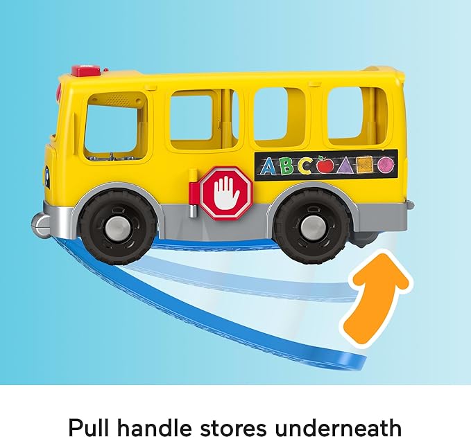 Fisher-Price Little People Toddler Learning Toy, Big Yellow School Bus Pull-Along Vehicle & 4 Figures for Kids Ages 1+ Years, Multilanguage Version