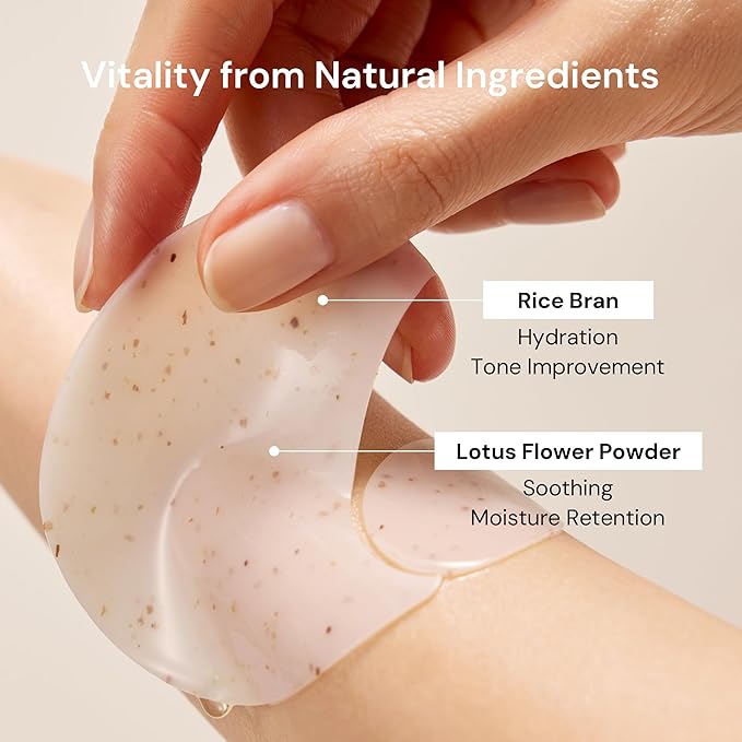 THANKYOU FARMER Rice Pure Jelly Eye Patch, 60 Count, Hydrogel Under Eye Mask Patches, Cooling Vitality & Elasticity Support with Niacinamide & Panthenol, Two Shapes for Multi-Area, Korean Skin Care