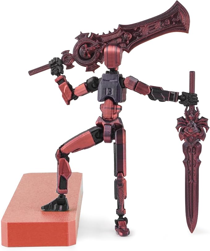 Dummy13 Action Figure Set | Pre-Assembled 3D Printed Titan and Robo Figures | Highly Articulated Robot Toys with Interchangeable Accessories | Perfect for Collectors and Hobbyists (Blacks)