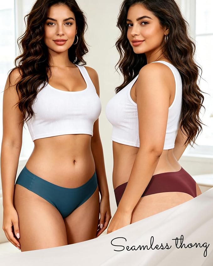 LEVAO Seamless Thongs for Women Invisible Toe Thong No Show Camel Proof Underwear Thong Panty Liners Workout G-Strings