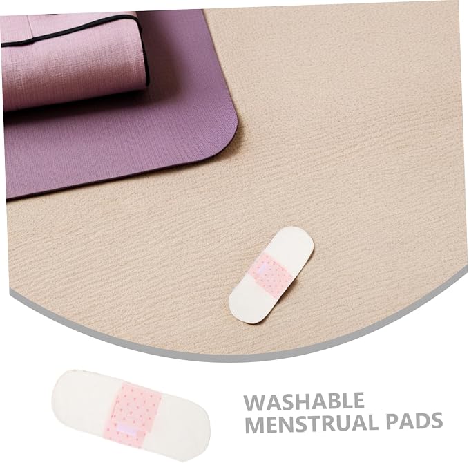 5pcs Reusable Cotton Menstrual Pads Soft Breathable Washable Panty Liners for Women Postpartum Care Overnight Use Daily Pads White