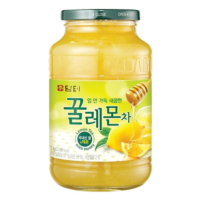 Damtuh Korean Honey Lemon Tea, 2.2 lb Large Jar – Lemon Honey Marmalade Preserve for Hot or Iced Drinks, Spread & Desserts, Caffeine-Free