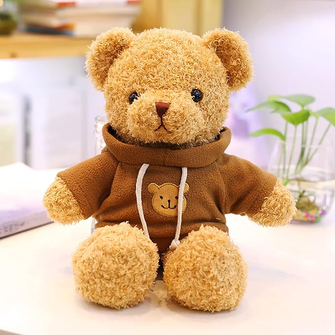 Aoriher 2 Pieces Christmas Stuffed Bears Animal Plush Gifts Prom 11.8 Inch Soft Bear Clothes Bear Plush for Newlyweds Mom Grandma Women Baby Shower Party Favor