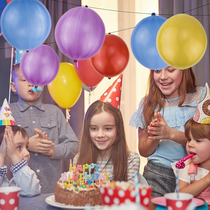 rubfac 25Pcs Punch Balloons, Party Favors for Kids, Thickened Heavy Duty Neon Punching Bouncy Balloon for Birthday Goodie Bag Stuffers Exciting Outdoor Play Supply