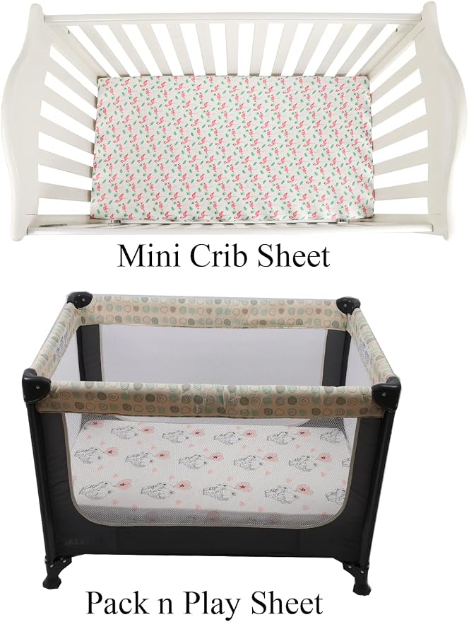 Pack n Play Sheet Stretchy Fitted Portable Mini Crib Sheets Set 3 Pack,Playard Sheets Convertible Playard Mattress Cover,Ultra Soft Jersey Material,Rocket Satellite,Car & Bus