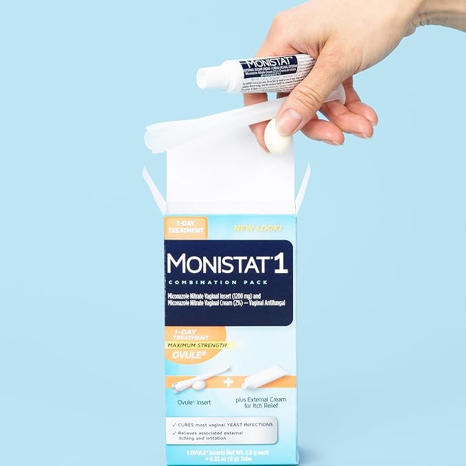 MONISTAT 1-Dose Yeast Infection Treatment, 1 Ovule Insert & External Itch Cream
