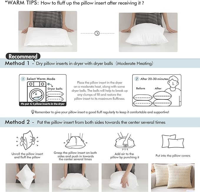 MIULEE Pillow Insert 16x16 Inch Set of 2, Decorative Throw Pillow Inserts | Premium Fluffy Pillow Forms Sham Stuffer for Sofa Couch Living Room