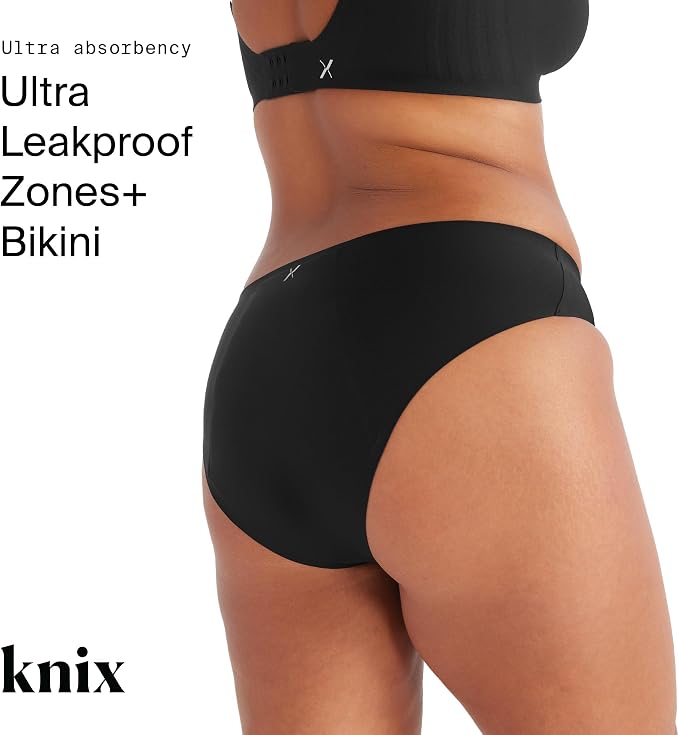 KNIX Women Zones+ Ultra Leakproof Period Underwear Bikini – Ultra Protection, Absorbs 7–11 Super Tampons, Extended Gusset