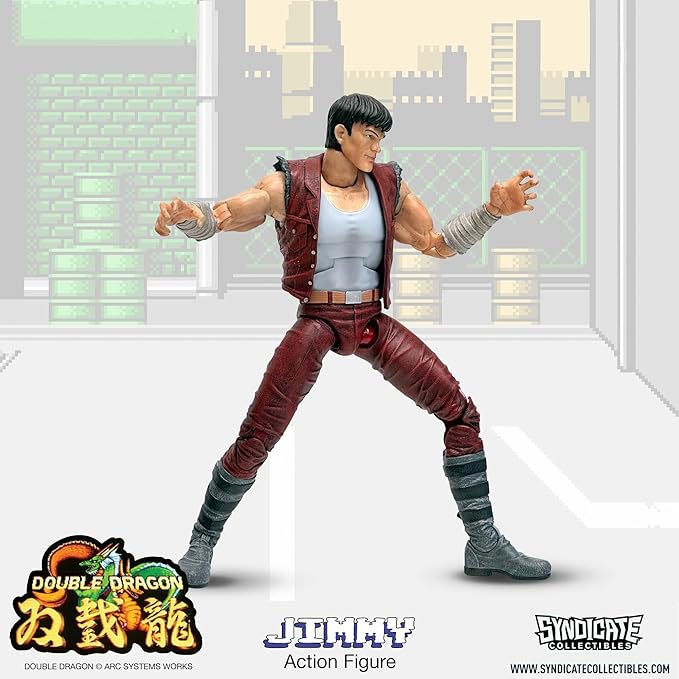 Toynk Double Dragon Jimmy Lee 7-Inch Deluxe Articulated Action Figure with Accessories