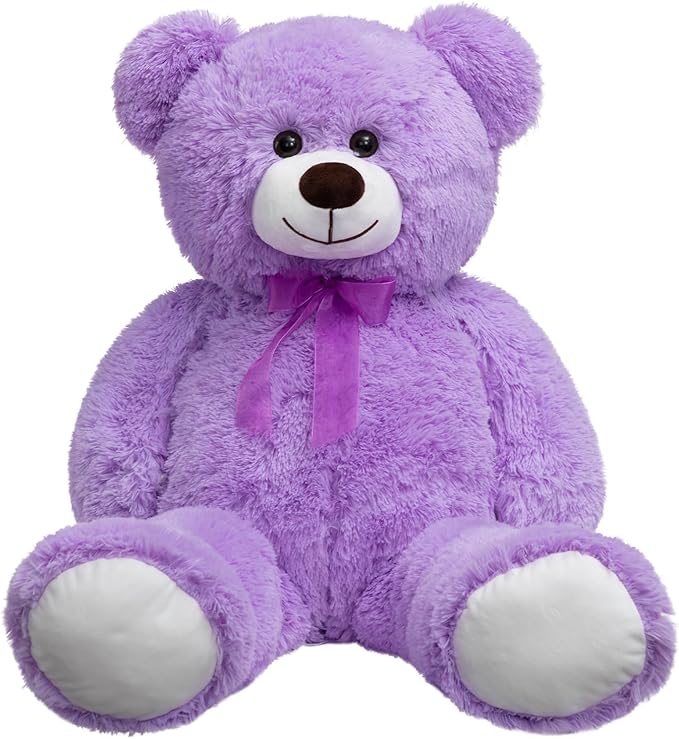 HollyHOME Big Teddy Bear Stuffed Animal Large Teddy Bear Cuddly Plush Toy for Girlfriend Kids 36 inches Purple