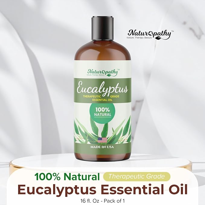 Naturopathy Eucalyptus Essential Oil, Therapeutic Grade, Premium Quality Perfect for Aromatherapy (16 fl oz)