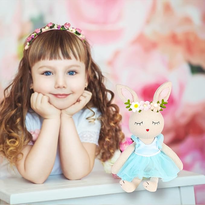 Ballerina Doll Easter Stuffed Animal Bunny Plush Animal Doll, Plush Rabbit Toy Bunnys Stuffed Animals for Girls Easter Animals on Party Birthday Christmas