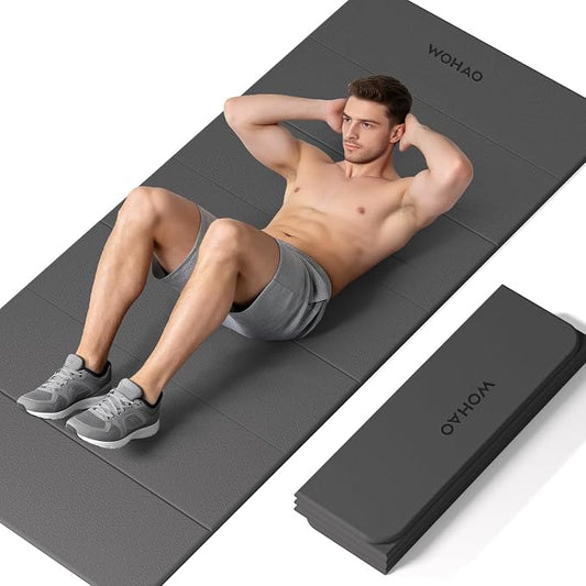 7-Fold Yoga Mat 74"x31" - 0.31 Inch Thick Folding Exercise Mat, Extra Wide Non-Slip POE Mat for Travel, Storage, Yoga, Pilates, Meditation & Home Gym, Lightweight & Portable