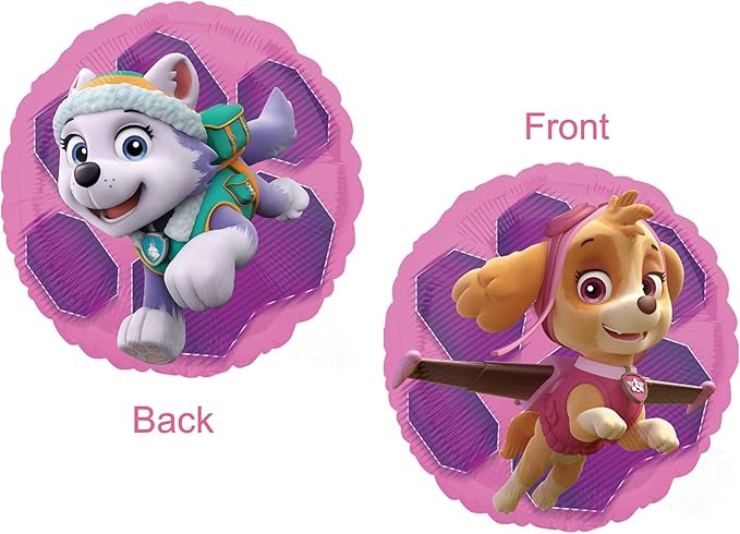 Skye and Everest 2nd Birthday Party Supplies Girl Paw Pups on Patrol Balloon Bouquet Decorations 12ct