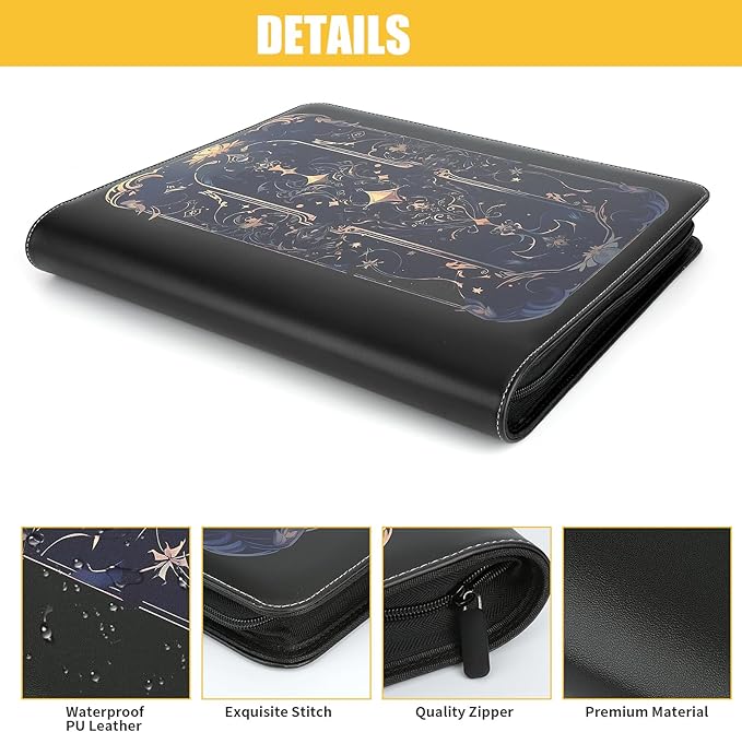 Toploader Binder,Toploader Hard Cases, 9-Pocket Pages Sleeves Hold up 288 Cards.Toploader Card Binder with Sleeves for “3×4” rigid，Card Holder(black purple)