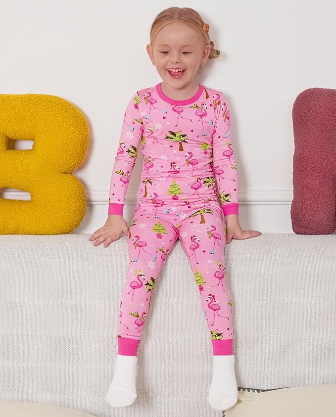 Bamboo Viscose Toddler Girls Kids Pajamas Unicorn Mermaid Pjs Long Sleeve Snug fit 12M-8Y 2pcs Soft Jammies