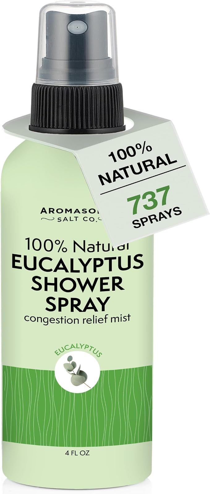 Aromasong Eucalyptus Shower Spray Aromatherapy – 100% Natural Eucalyptus Essential Oil Mist for Shower – Made in USA – Sinus Relief & Spa-Like Steam, 4 fl oz