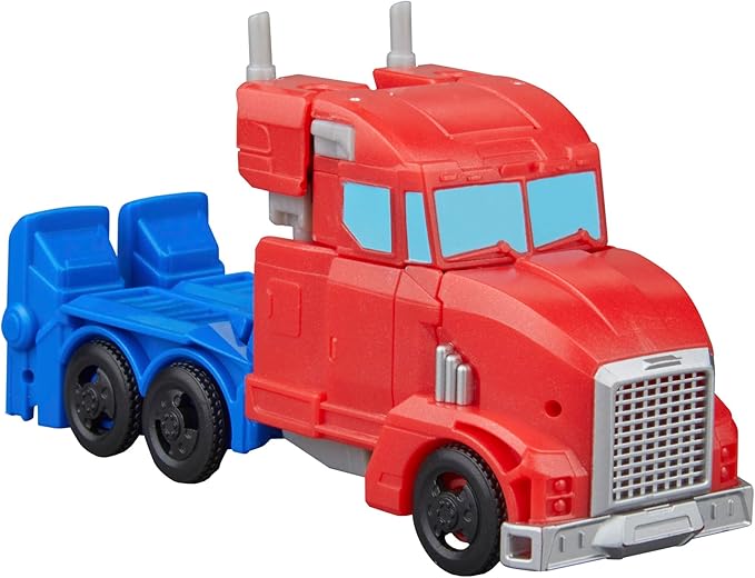 TRANSFORMERS EarthSpark Optimus Prime Battle Trailer Playset with Action Figure, Lights and Sounds, Electronic Truck Toys for Kids 6 and Up