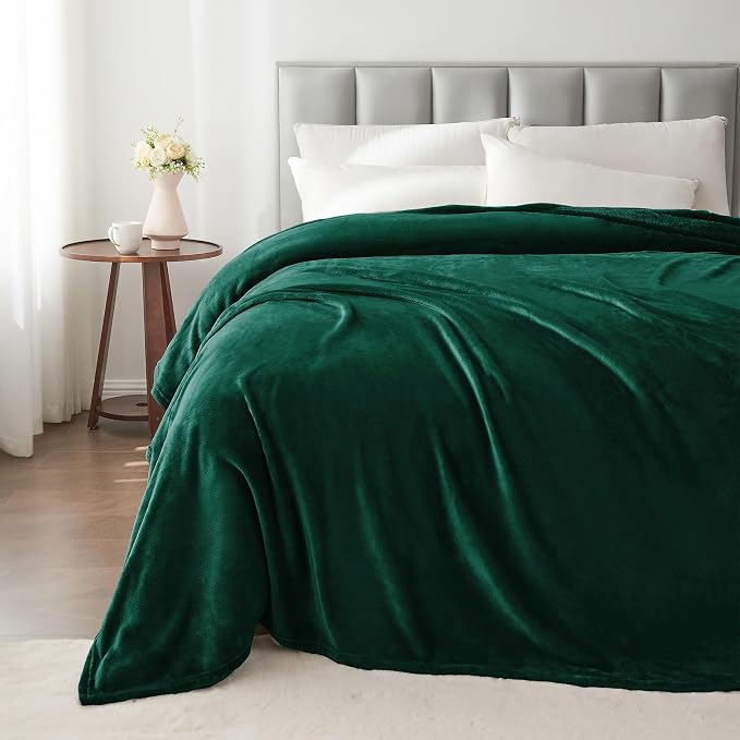 BEDELITE Fleece Blanket Soft Plush Queen Bed Blanket Forest Green 90"x90" | Ultra Soft Fleece, Plush Microfiber, Lightweight Warmth, All Season Comfort, Fade Resistant, Machine Washable,Perfect for Bed