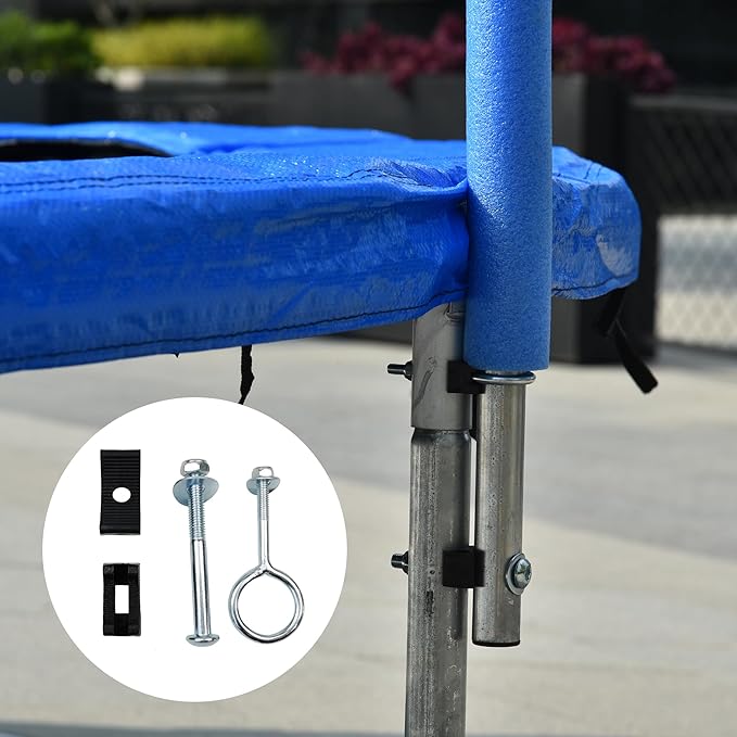 Replacement Trampoline Enclosure Poles for 12/14/15/16FT, Trampoline‘ Bottom Frame Tube and Top Frame Tube with Foam, 2pcs Together, Part # 10,11,