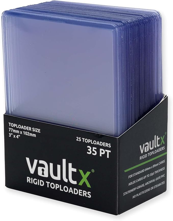 Vault X Toploaders 35pt (25 Pack), 3" x 4" Seamless Clear Rigid Card Holders for Trading Cards TCG