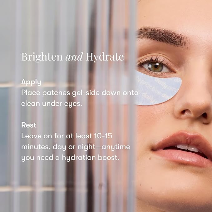 Daily Practice by Dr. B Brighten & Hydrate Under Eye Patches - Cooling Hydrogel Eye Masks for Dark Circles, Puffiness & Tired Eyes - Ophthalmologist-Created, Dermatologist-Tested (5 Pack, 1 Pair Each)