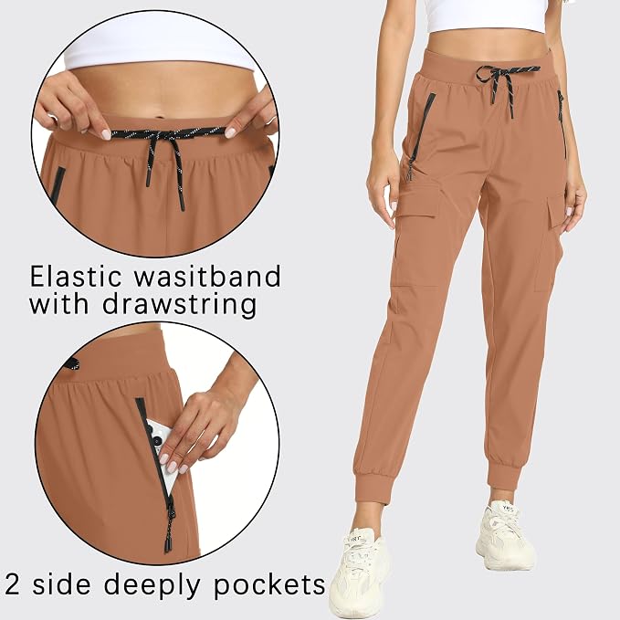 Women's Joggers Cargo Pants Lightweight Quick Dry Hiking Running Pants for Athletic Casual & Outdoor