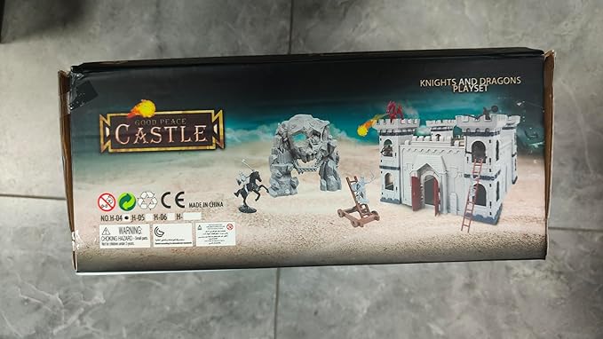 Mostop Medieval Castle Knight Toy Solider Army Figures Toy, DIY Assembled Castle Model Knight Game Soldier Building Kit with Castle,Cavalry and Arrow Tower Simulated Siege War of Attack