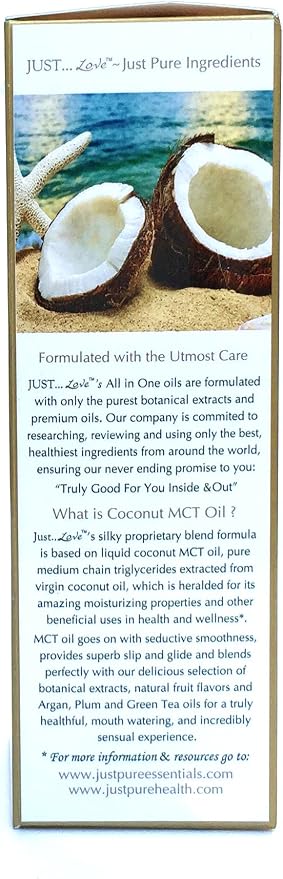 JUST Love All in One Sensual Pleasure, Massage & Moisturizing Oil- Caribbean Coconut