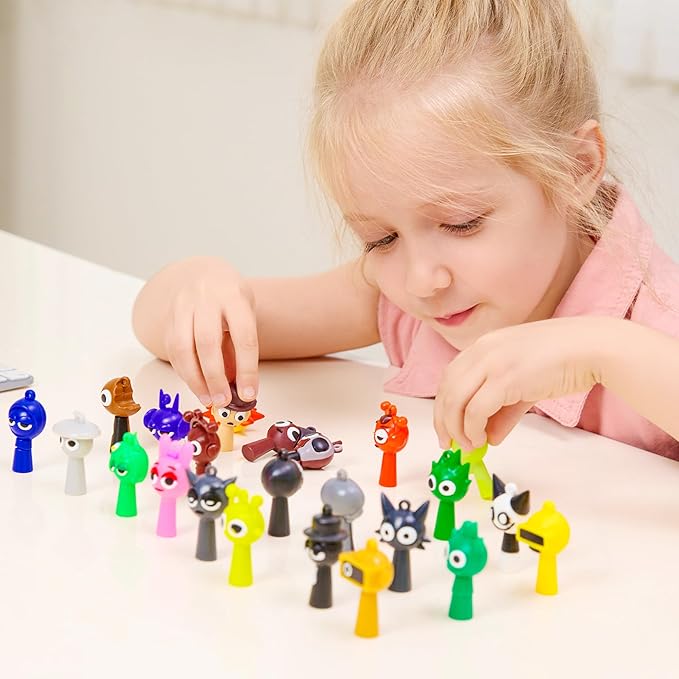 JDF® Sprunky Action Figures Mystery Box, Sprunky Mystery Box, 24PCS Sprunky Toys, Sprunky Figures, Office Room Figurine Decor, Colorful Mystery Animal Action Figurines Set Kids Adults Birthday Party