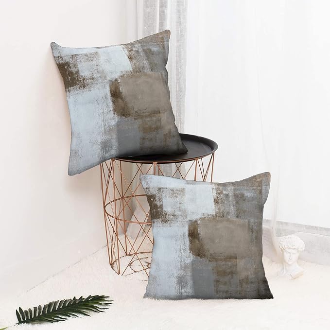 Throw Pillow Covers for Couch, 24x24 Inch, 2 Pack, Brown | Decorative Throw Pillow Covers Cushion Covers for Couch Bedroom Sofa Living Room