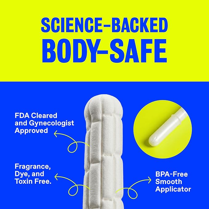 Sequel Spiral Tampons for Women, Super Absorbency, 32 Count, Patented Helical Design, BPA Free Compact Plastic Applicator, Dye Free, Fragrance Free, Unscented