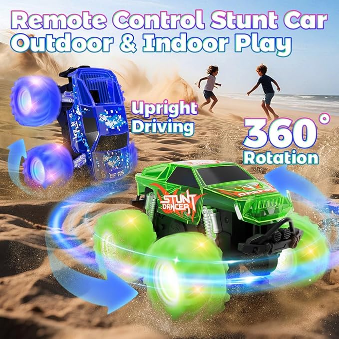Drefirsa Pink Monster Truck, Unicorn Remote Control Car, 4WD All Terrain Off-Road Girl RC Truck with Colorful Light, Waterproof Remote Car Toy for 6 7 8 9 10 11 12 Year Old Girl Birthday Gift