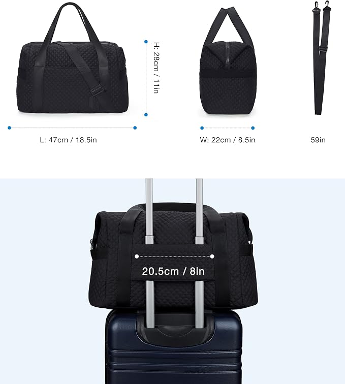 BAGSMART Large Gym Bag with Yoga Mat Buckle, Weekender Overnight Bag for Women, Travel Duffle Bag for Travel Essentials, Carry On Tote Bag Hospital Bag for Labor and Delivery
