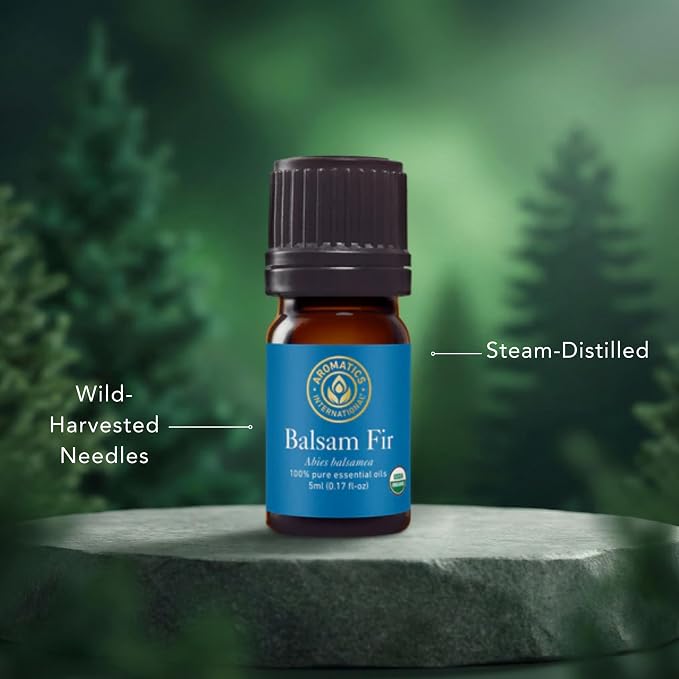 Aromatics International Premium Organic Balsam Fir Essential Oil 18ml | 100% Pure Essential Oil for Diffusion & Aromatherapy