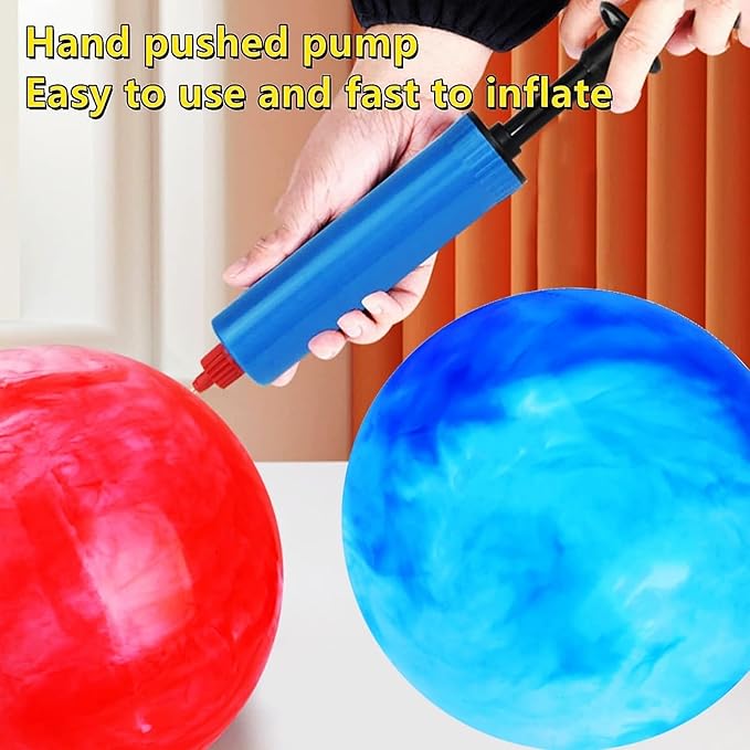 2 Pcs Marbleized Bouncy Balls for Kids Large-Sized Ball Inflatable Rubber Playground Sensory Balls for Beach Pets Indoor Outdoor Kickball Water Balls