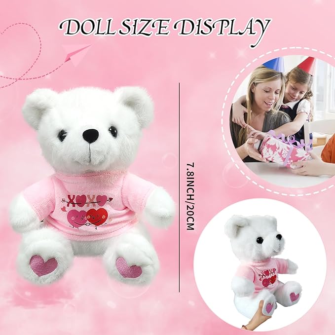 Pink Heart Teddy Bear Stuffed Animal - Soft with Adorable Pink Outfit & Heart-Shaped PawsPlush, for Kids Adults Valentine's Day Birthday