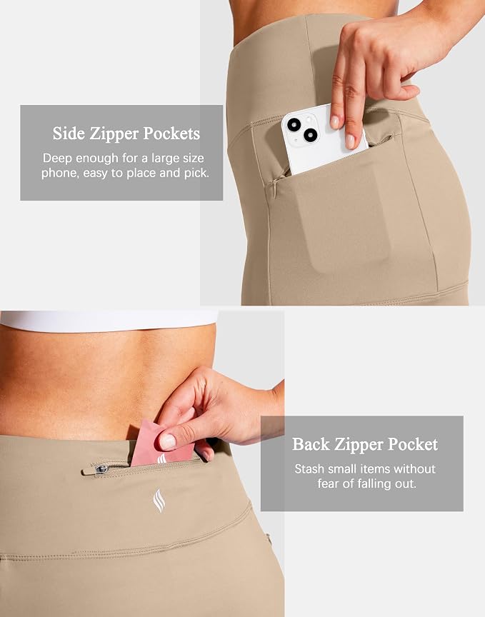 19" Ruffled Golf Skirts for Women | 3 Zipper Pockets, Knee Length, High Waisted, Long Skorts for Athletic, Casual, Tennis, Pickleball