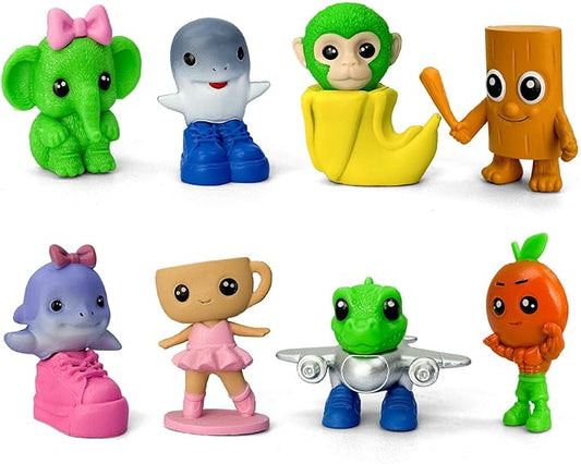 8Pcs Italian Brainrot Action Figures,Tralalero Travala Toy Set Tralalero Travala,Tung Tung Tung Sahur, Brr Brr Patapim - Brainrot fidget Toys,Decorations Gifts for Office Room Figurine Decor (8PCS-D)
