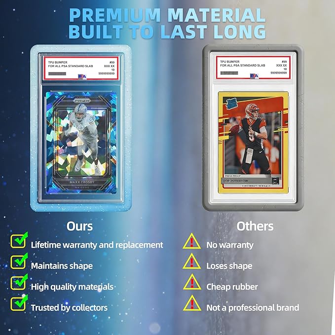 NAKIS Slab Guard for PSA Graded Cards, 1 Pack TPU Slab Protector Graded Bumper Guard for PSA Graded Card Only, Gradient Color Glitter Limited Edition, COLOR8