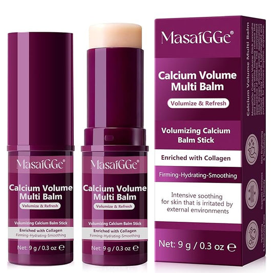 2pcs Calcium Multi Balm Stick, Calcium Volume Multi Balm Stick - Collagen Anti Wrinkle Hydrating & Firming Face Sticks for Eyes, Neck, Face, Helps Reduce Fine Lines, 0.35 ozX2