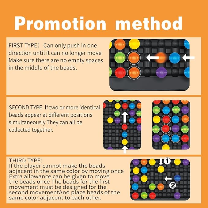 Happy Puzzle Blast Board Game, 2-4 Players, 120 Colored Beads, Creative Pattern Making Game for Family