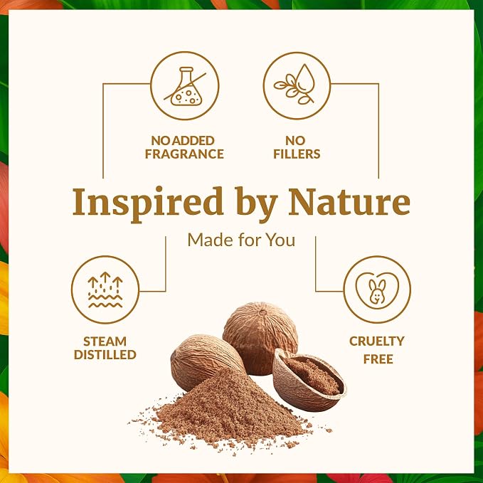 SVA Nutmeg Essential Oil 4 Fl Oz – for Diffuser, Skin & Hair Care – Ideal for Massage & DIY Blends - with Dropper