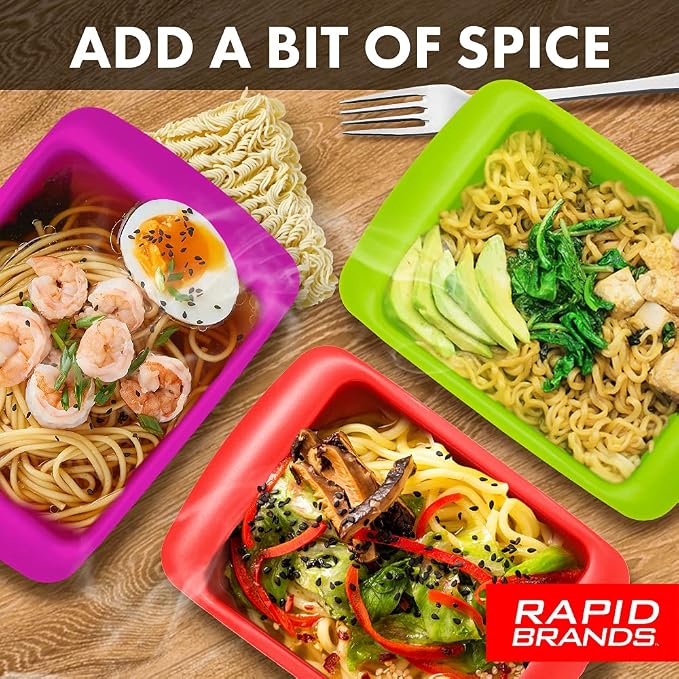 Rapid Ramen Cooker | Microwavable Cookware for Instant Ramen | BPA Free and Dishwasher Safe | Perfect for Dorm, Small Kitchen or Office | Bright Red