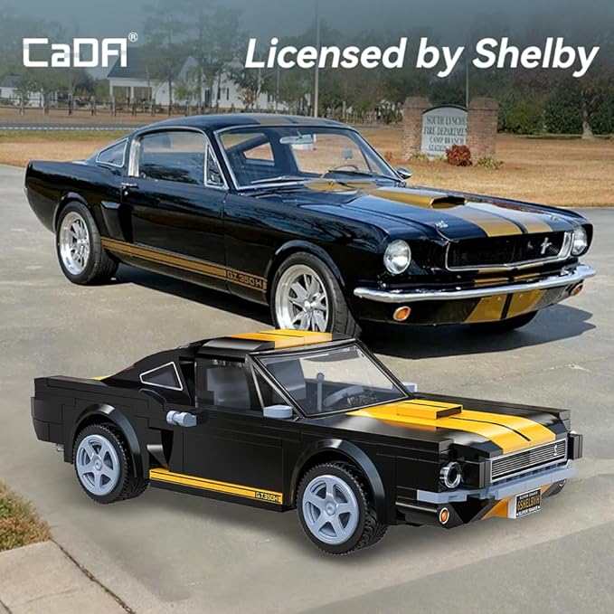 CaDA C51093W Shelby GT350 H Building Block Racing Model, 1:20 Scale, 292 Precision Pieces, High-Performance Aerodynamic Design, Programmable Supercar Track King Collectible
