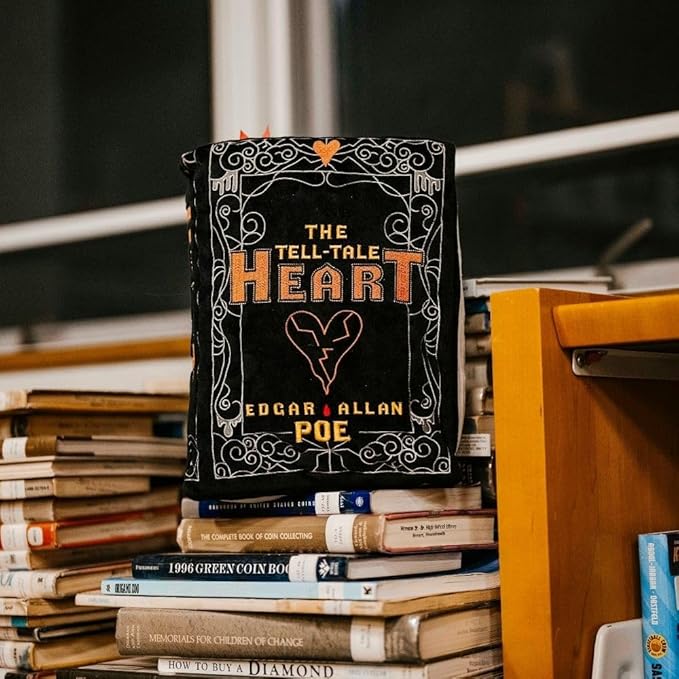 Punchkins The Tell-Tale Heart Book Plush, Edgar Allan Poe Soft Collectible Gift for Book Lovers, Readers, Teachers, Bookworms- Literary Decor for Library, Office, or Study– 11x7/PillowSize