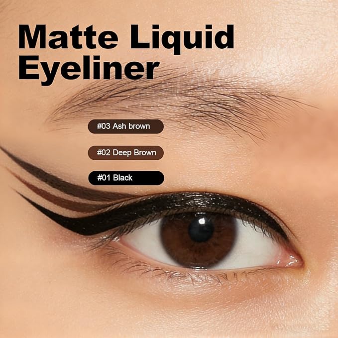 Ultra Fine Liquid Eyeliner Pencils- Slim Felt Tip for Precise Eye Lines, Waterproof, Smudge Proof & Quick-Drying, Winged Liner and Inner Corner. Long Lasting All Day Makeup, Smooth & Lightweight.